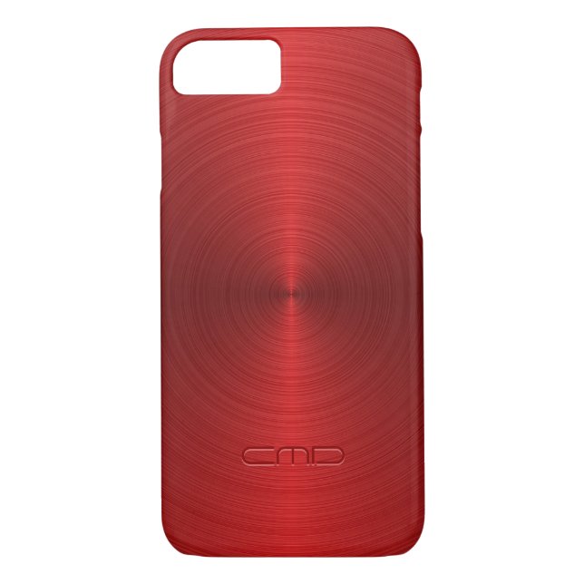 Shiny Metallal Red Design Stainless Steel-utseende Case-Mate iPhone Skal (Baksida)