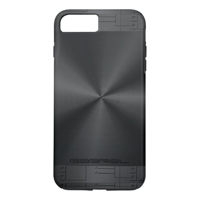 Shiny Metallic Black Geometric Acctors Case-Mate iPhone Skal (Baksida)