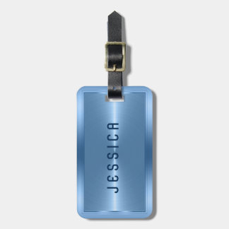 Shiny Metallic Blue Stainless Steel-utseende Bagagebricka