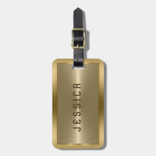 Shiny Metallic Faux Guld Stainless Steel look Bagagebricka