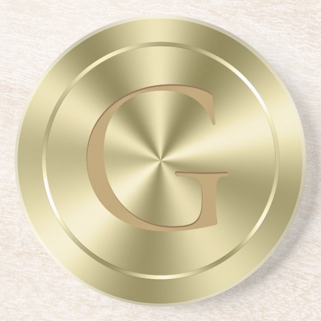 Shiny Metallic Guld Faux Stainless Steel Underlägg (Framsidan)