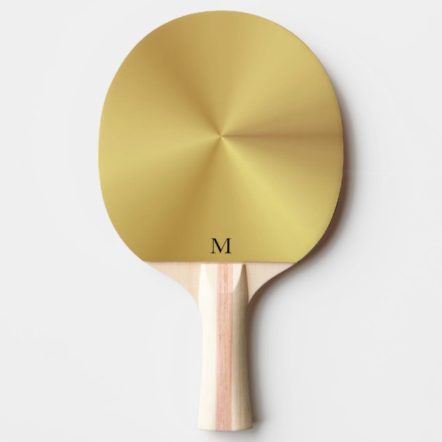 Shiny Metallic Guld Struktur Monogram Pingisracket (Framsidan)