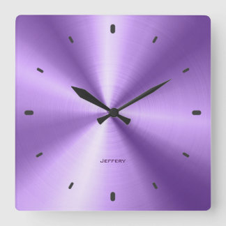 Shiny Metallic Lila Design-Stainless Steel-utseend Fyrkantig Klocka