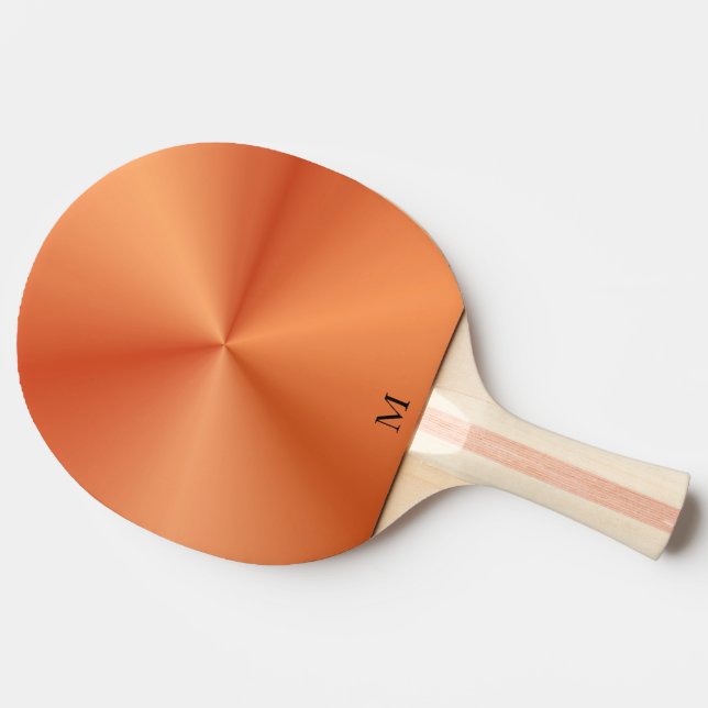 Shiny Metallic Orange Struktur Monogram Pingisracket (Sidan)