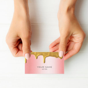Shiny Metallic Ro Rosa Guld Drives Finare Visitkort