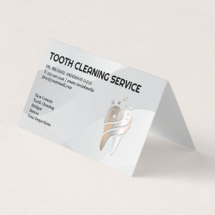Shiny Metallic Tooth Logotyp Tandvård Visitkort