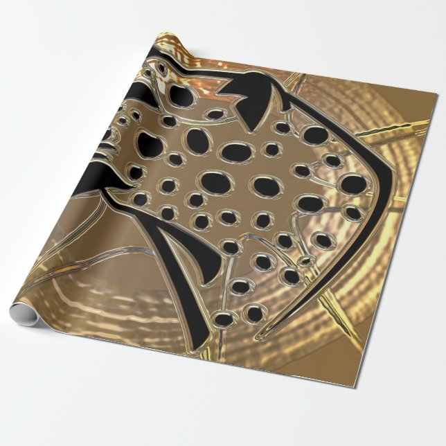 Shiny metallizer silver och Black glass cheatha Presentpapper (Utrullad)