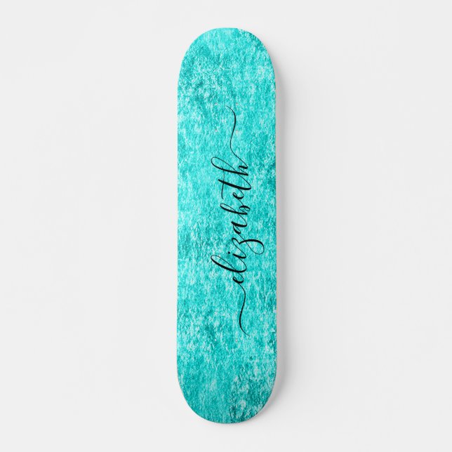 Shiny Mint Grönt Personlig Mini Skateboard Bräda 18,5 Cm (Framsida)