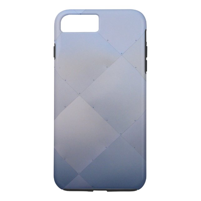Shiny Modern Checkated Metall Blue Case-Mate iPhone Skal (Baksida)