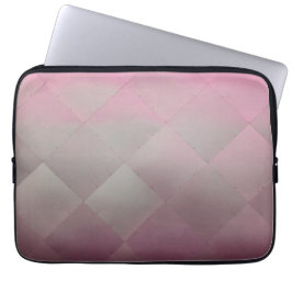 Shiny Modern Checkated Metall Rosa Laptop Sleeve