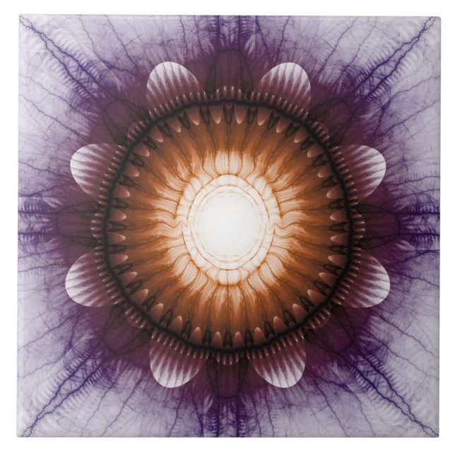 Shiny mystical Red violet ornamet Kakelplatta (Framsidan)