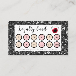 Shiny Obsidian & Red Crystal Boll Loyalty Card Rabattkort