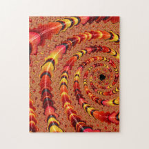 Shiny Orange och Gult Spiral Fractal Abstrakt