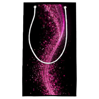 Shiny papper påse i rosa sekvenser är svart