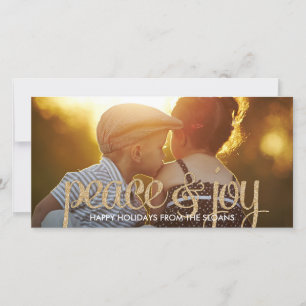 Shiny Peace & Joy Helgdag Photo Card Julkort