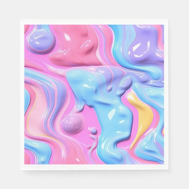 Shiny Plastic Bubble Abstrakt Pappersservett (Framsidan)