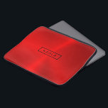 Shiny-polerad röd metallbakgrund laptop fodral<br><div class="desc">Elegant moderna röda toner polerar metallisk struktur. Valfritt monogram.</div>