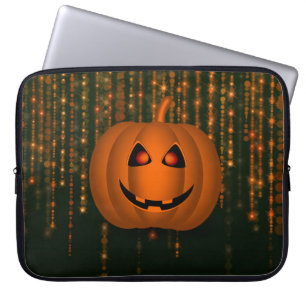 Shiny Pumpkin Bokeh String Ljus Laptop Sleeve