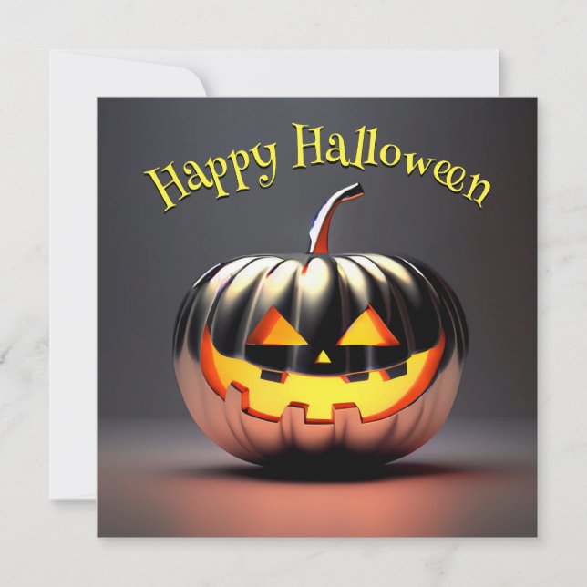Shiny Pumpkin Halloween Kort (Framsida)