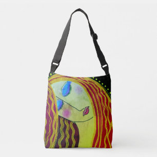 Shiny Red Hair Abstrakt Art Tote Bag Axelväska