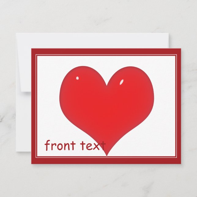 Shiny Red Heart (lägg till texten) Inbjudningar (Framsida)