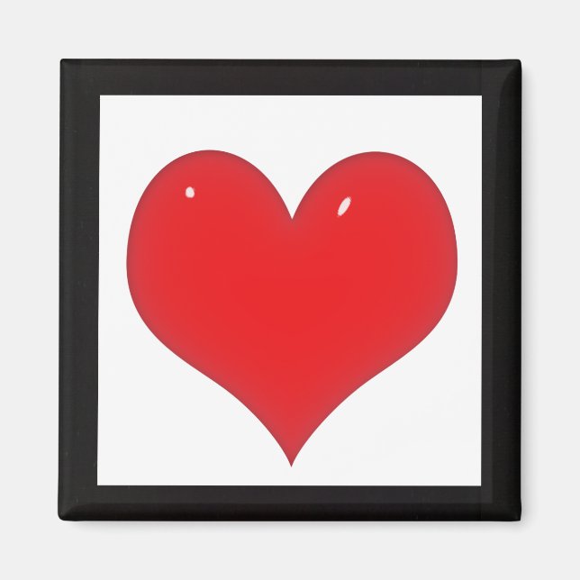 Shiny Red Heart (lägg till texten) Magnet (Framsidan)