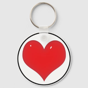 Shiny Red Heart Nyckelring