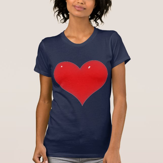 Shiny Red Heart T-shirt (Framsida)