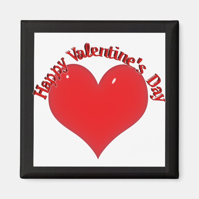 Shiny Red Heart Valentine Magnet (Framsidan)