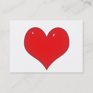 Shiny Red Heart Visitkort