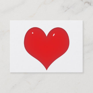 Shiny Red Heart Visitkort
