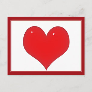 Shiny Red Heart Vykort