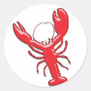 Shiny Red Lobster Runt Klistermärke