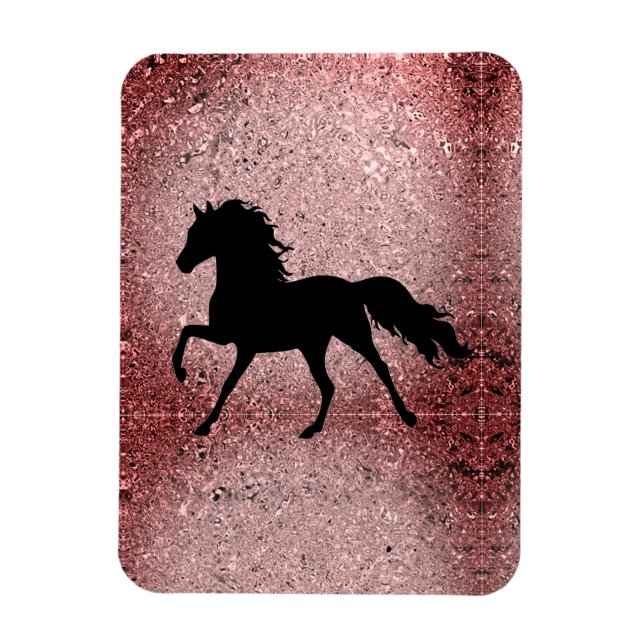 Shiny Ro Guld Horse Magnet (Vertikal)