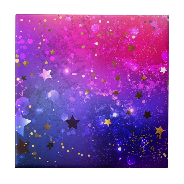 Shiny Rosa Blue Background Kakelplatta (Framsidan)