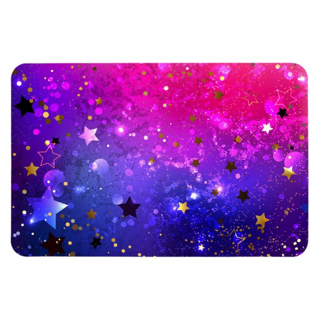 Shiny Rosa Blue Background Magnet (Horisontell)