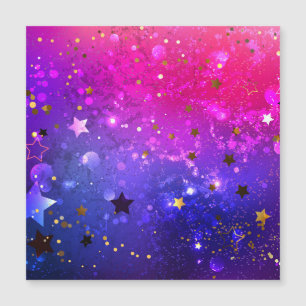 Shiny Rosa Blue Background Magnetisk Inbjudningskort
