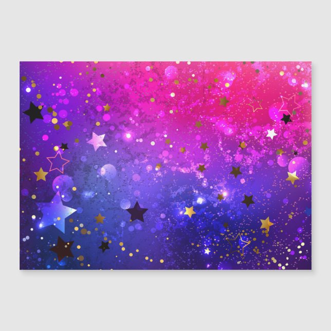 Shiny Rosa Blue Background Magnetisk Inbjudningskort (Framsida)