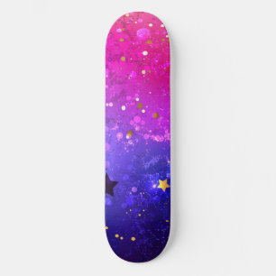 Shiny Rosa Blue Background Mini Skateboard Bräda 18,5 Cm
