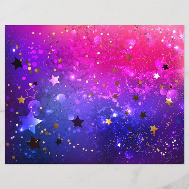 Shiny Rosa Blue Background Reklamblad (Framsidan)