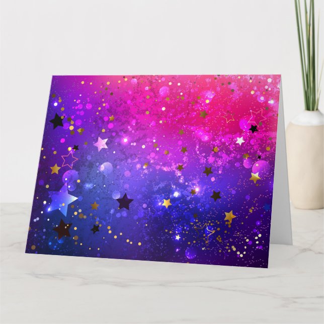 Shiny Rosa Blue Background Tack Kort (Framsida)