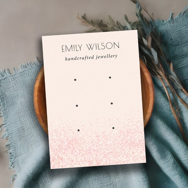 Shiny  Rosa Glitter Struktur 3 Örning Visning Visitkort (Skapare uppladdad)