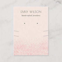 Shiny  Rosa Glitter Struktur Earring Necklace Visitkort