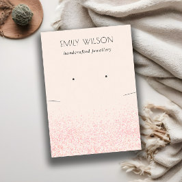 Shiny  Rosa Glitter Struktur Earring Necklace Visitkort