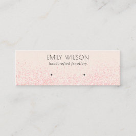 Shiny  Rosa Glitter Struktur Öarring Visning vid  Mini Visitkort