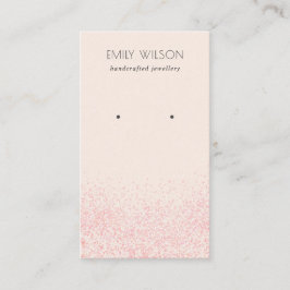 Shiny  Rosa Glitter Struktur Öarring Visning vid  Visitkort