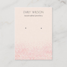 Shiny  Rosa Glitter Struktur Öarring Visning vid  Visitkort