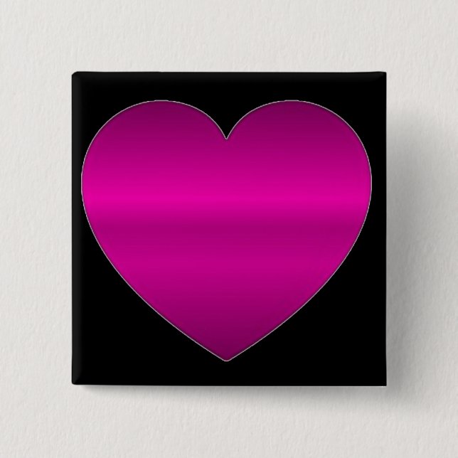 Shiny Rosa Heart Knapp (Framsida)