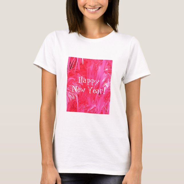 Shiny Rosa Julgran Tee Shirt (Framsida)
