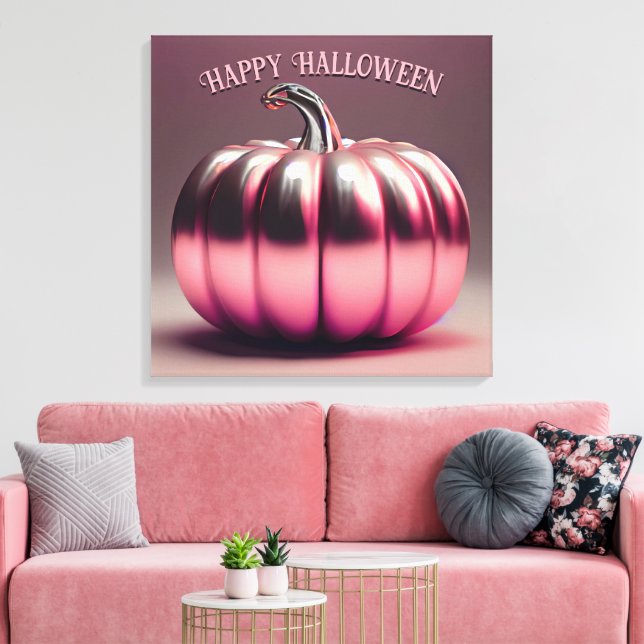 Shiny Rosa Pumpkin Canvastryck (Insitu (Vardagsrum))